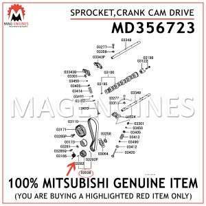 MD356723-MITSUBISHI-GENUINE-SPROCKET,CRANK-CAM-DRIVE