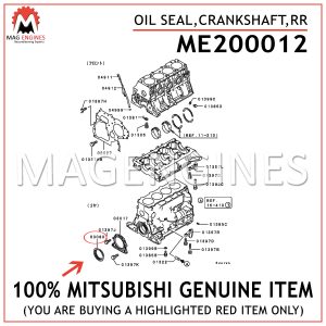ME200012-MITSUBISHI-GENUINE-OIL-SEAL,CRANKSHAFT,RR