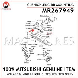 MR267949-MITSUBISHI-GENUINE-CUSHION,-ENG-RR-MOUNTING