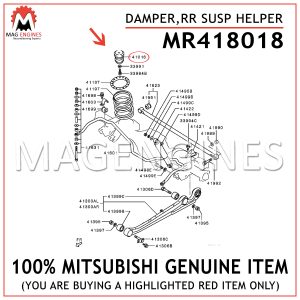 MR418018-MITSUBISHI-GENUINE-DAMPER,RR-SUSP-HELPER