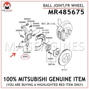 MR485675 MITSUBISHI GENUINE BALL JOINT,FR WHEEL
