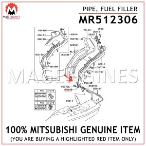 MR512306 MITSUBISHI GENUINE PIPE, FUEL FILLER