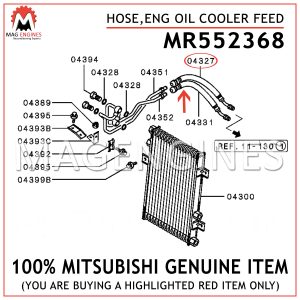 MR552368 MITSUBISHI GENUINE HOSE,ENG OIL COOLER FEED