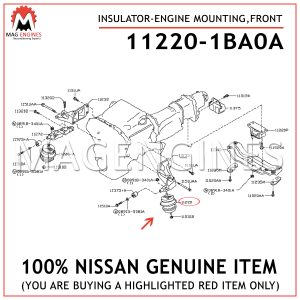 11220-1BA0A-NISSAN-GENUINE-INSULATOR-ENGINE-MOUNTING,FRONT-112201BA0A