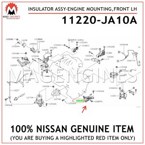 11220-JA10A-NISSAN-GENUINE-INSULATOR-ASSY-ENGINE-MOUNTING,FRONT-LH-11220JA10A