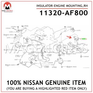 11320-AF800-NISSAN-GENUINE-INSULATOR-ENGINE-MOUNTING,RH-11320AF800