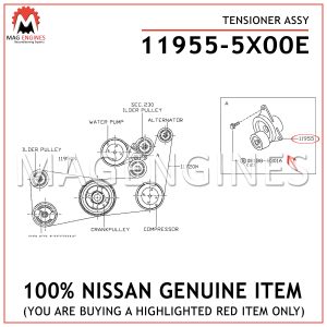 11955-5X00E-NISSAN-GENUINE-TENSIONER-ASSY-119555X00E