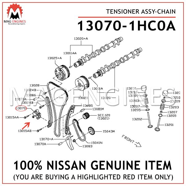13070-1HC0A-NISSAN-GENUINE-TENSIONER-ASSY-CHAIN-130701HC0A