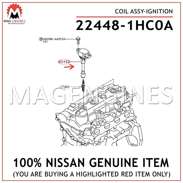 22448-1HC0A-NISSAN-GENUINE-COIL-ASSY-IGNITION-224481HC0A