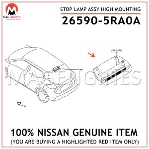 26590-5RA0A-NISSAN-GENUINE-STOP-LAMP-ASSY-HIGH-MOUNTING-265905RA0A