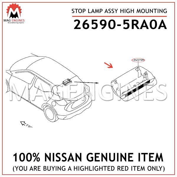 26590-5RA0A-NISSAN-GENUINE-STOP-LAMP-ASSY-HIGH-MOUNTING-265905RA0A