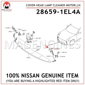 28659-1EL4A-NISSAN-GENUINE-COVER-HEAD-LAMP-CLEANER-MOTOR,LH-286591EL4A
