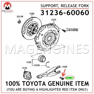 31236-60060 TOYOTA GENUINE SUPPORT, RELEASE FORK 3123660060