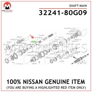 32241-80G09-NISSAN-GENUINE-SHAFT-MAIN-3224180G09