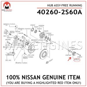 40260-2S60A-NISSAN-GENUINE-HUB-ASSY-FREE-RUNNING-402602S60A