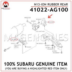 41022-AG100-SUBARU-GENUINE-N13-ION-RUBBER-41022AG100