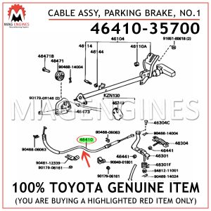 46410-35700 TOYOTA GENUINE CABLE ASSY, PARKING BRAKE, NO.1 4641035700
