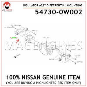 54730-0W002-NISSAN-GENUINE-INSULATOR-ASSY-DIFFERENTIAL-MOUNTING-547300W002