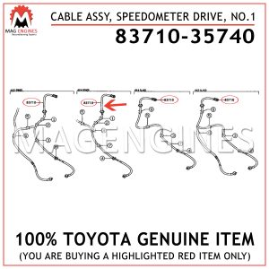 83710-35740 TOYOTA GENUINE CABLE ASSY, SPEEDOMETER DRIVE, NO.1 8371035740