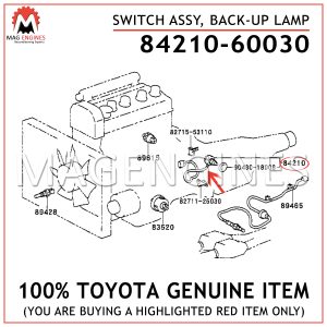 84210-60030 TOYOTA GENUINE SWITCH ASSY, BACK-UP LAMP 8421060030