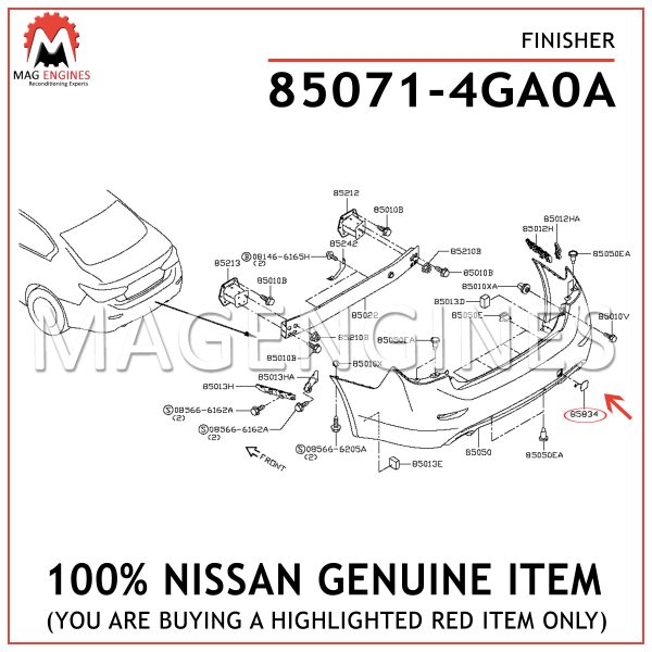 85071-4GA0A-NISSAN-GENUINE-FINISHER-850714GA0A