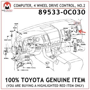 89533-0C030 TOYOTA GENUINE 4WHEEL DRIVE CONTROL COMPUTER, NO.2 895330C030