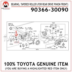 90366-30090 TOYOTA GENUINE BEARING, TAPERED ROLLER (FOR REAR DRIVE PINION FRONT) 9036630090