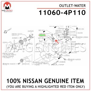 11060-4P110 NISSAN GENUINE OUTLET-WATER 110604P110