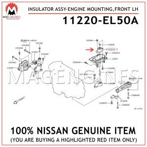 11220-EL50A NISSAN GENUINE INSULATOR ASSY-ENGINE MOUNTING,FRONT LH 11220EL50A