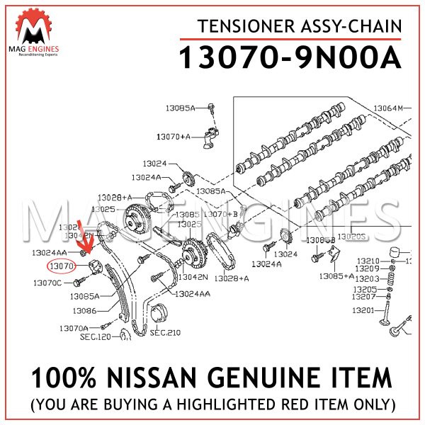 13070-9N00A-NISSAN-GENUINE-TENSIONER-ASSY-CHAIN-130709N00A