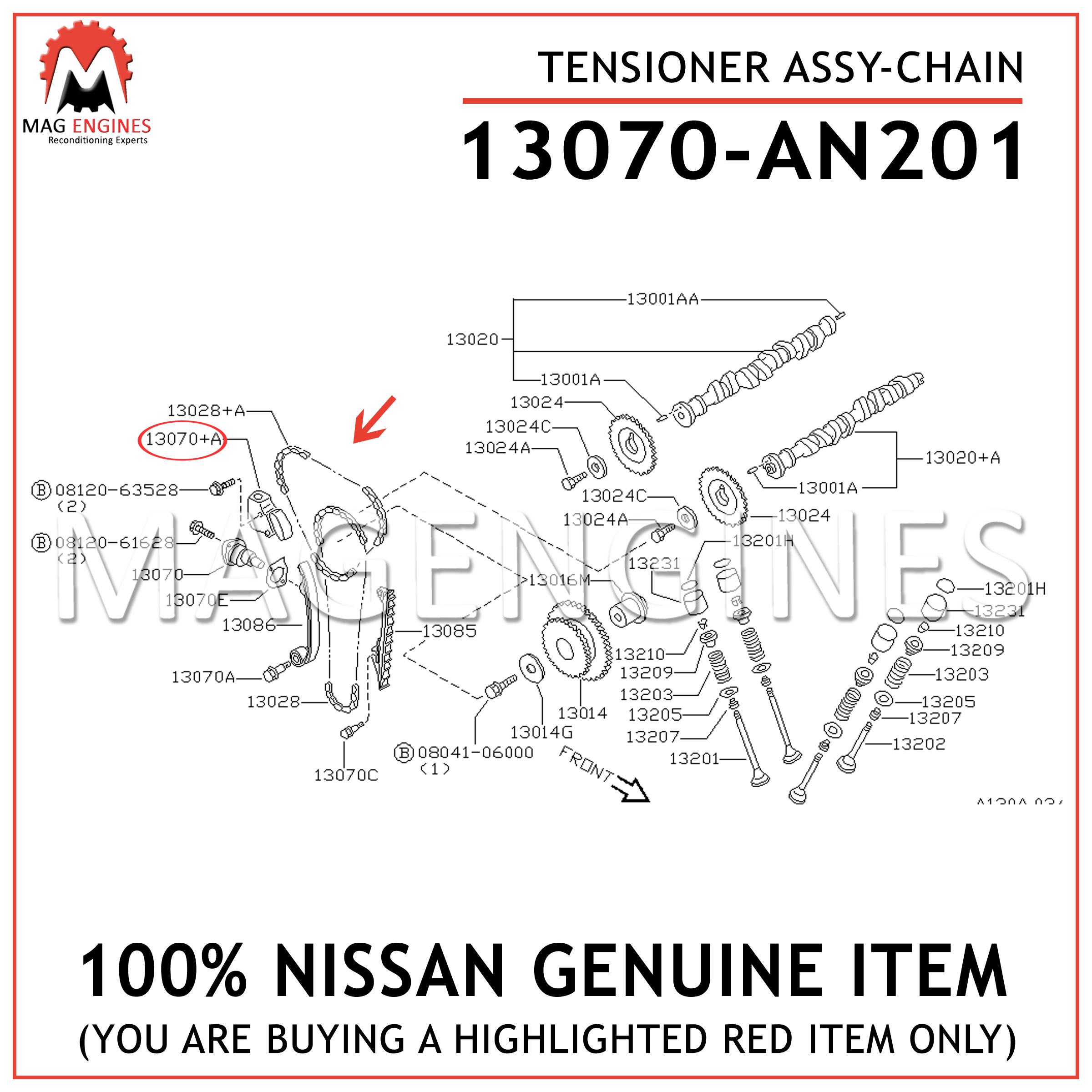 13070-AN201 NISSAN GENUINE TENSIONER ASSY-CHAIN 13070AN201 – Mag 