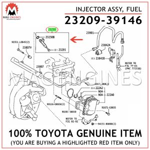 23209-39146 TOYOTA GENUINE INJECTOR ASSY, FUEL 2320939146