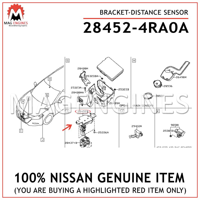 Genuine Nissan Bracket 28452-4AF0A