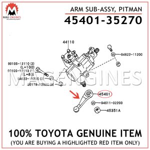 45401-35270 TOYOTA GENUINE ARM SUB-ASSY, PITMAN 4540135270