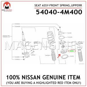 54040-4M400 NISSAN GENUINE SEAT ASSY-FRONT SPRING,UPPER 540404M400