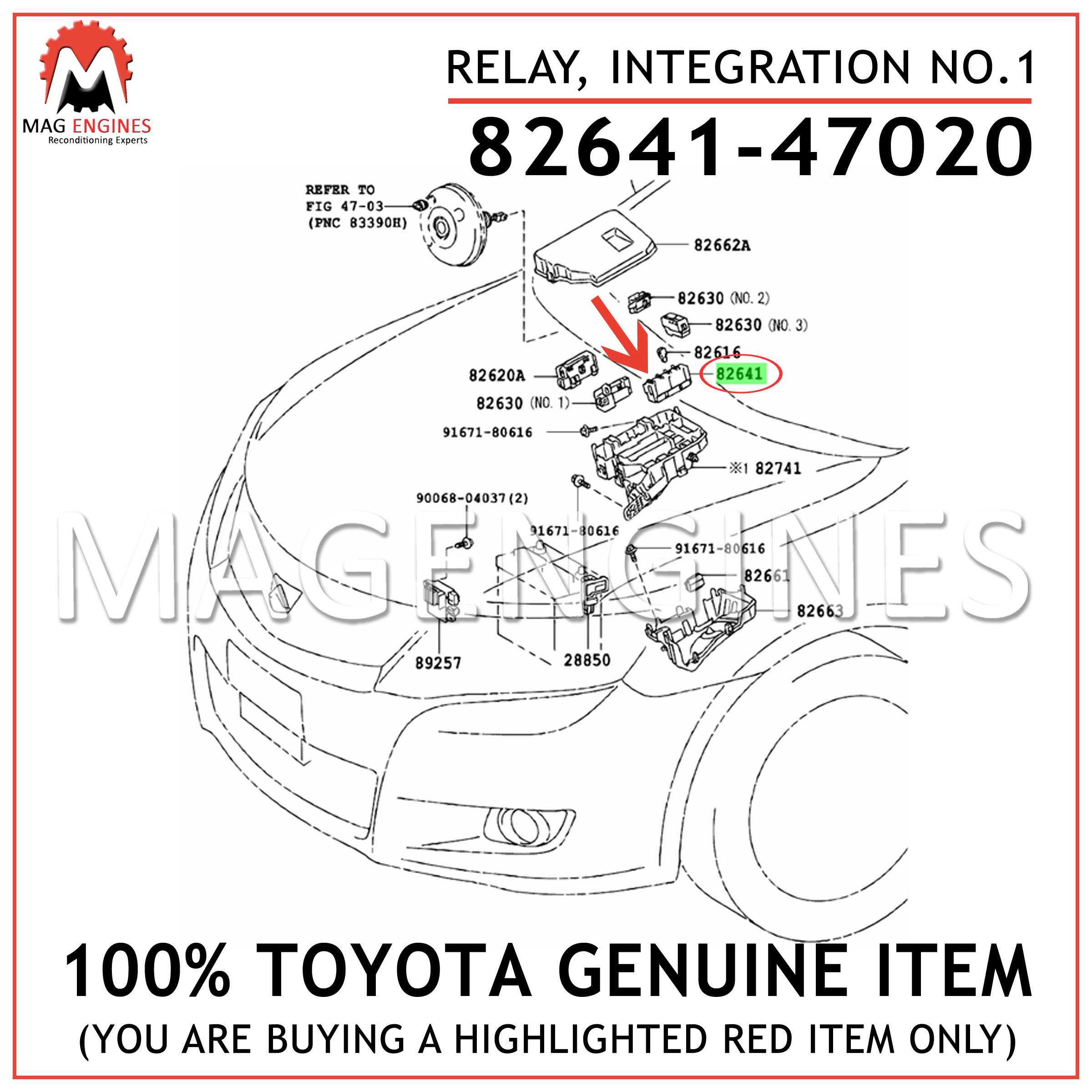 Details about   82641-47020 GENUINE OEM TOYOTA RELAY INTEGRATION 8264147020