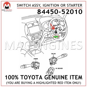 84450-52010 TOYOTA GENUINE SWITCH ASSY, IGNITION OR STARTER 8445052010