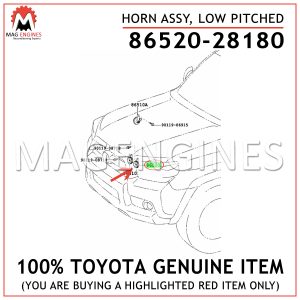 86520-28180 TOYOTA GENUINE HORN ASSY, LOW PITCHED 8652028180
