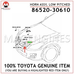 86520-30610 TOYOTA GENUINE HORN ASSY, LOW PITCHED 8652030610