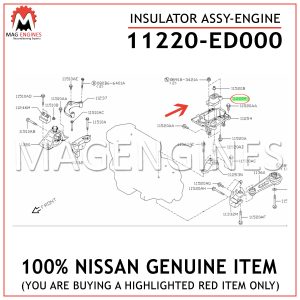 11220-ED000 NISSAN GENUINE INSULATOR ASSY-ENGINE MOUNTING, FRONT LH
