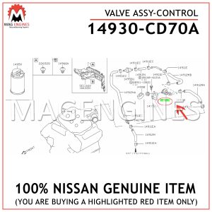 14930-CD70A NISSAN GENUINE VALVE ASSY-CONTROL 14930CD70A
