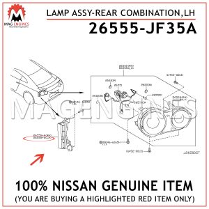 26555-JF35A NISSAN GENUINE LAMP ASSY-REAR COMBINATION, LH