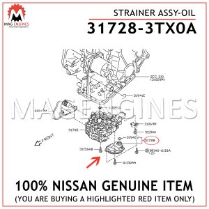 31728-3TX0A NISSAN GENUINE STRAINER ASSY-OIL