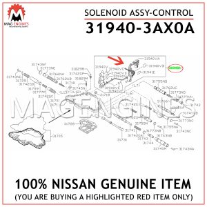 31940-3AX0A NISSAN GENUINE SOLENOID ASSY-CONTROL 319403AX0A