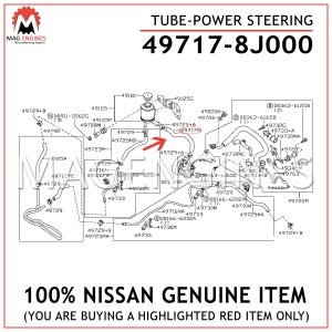 49717-8J000 NISSAN GENUINE TUBE-POWER STEERING 497178J000