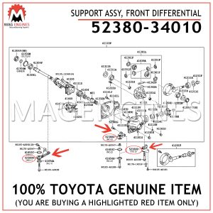 52380-34010 TOYOTA GENUINE SUPPORT ASSY, FRONT DIFFERENTIAL 5238034010