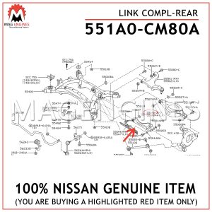 551A0-CM80A NISSAN GENUINE LINK COMPLETE-REAR