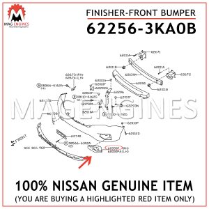 Genuine Nissan 62257-EA810 Bumper Finisher 