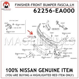 62256-EA000 NISSAN GENUINE FINISHER-FRONT BUMPER FASCIA, LH