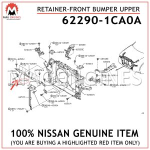 62290-1CA0A NISSAN GENUINE RETAINER-FRONT BUMPER UPPER